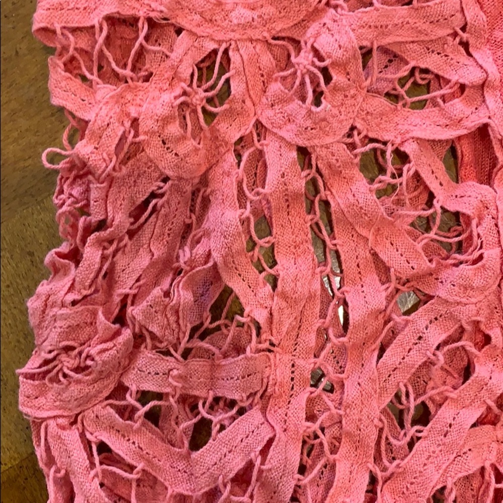 Free people watermelon pink light cutout sweater